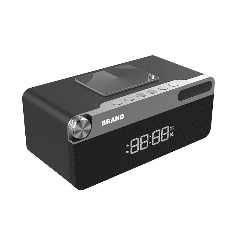 Alto-falante Bluetooth com rádio relógio digital